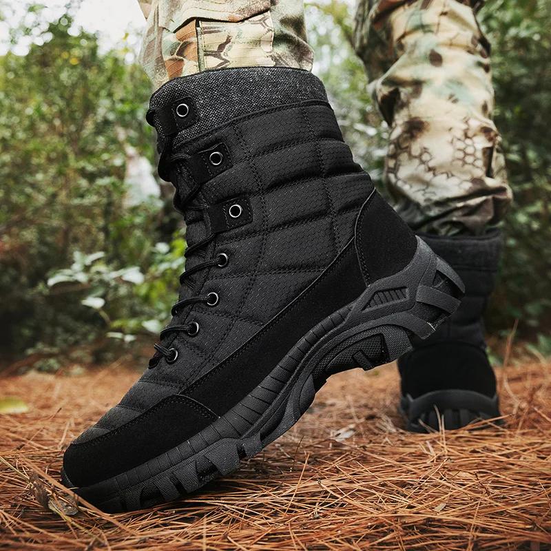 Frühlings- und Herbst Herrenstiefel Bequem Atmungsaktiv Verschleißfest Rutschfest Outdoor Feldtrainingsstiefel Haupt-Push Große Größe47