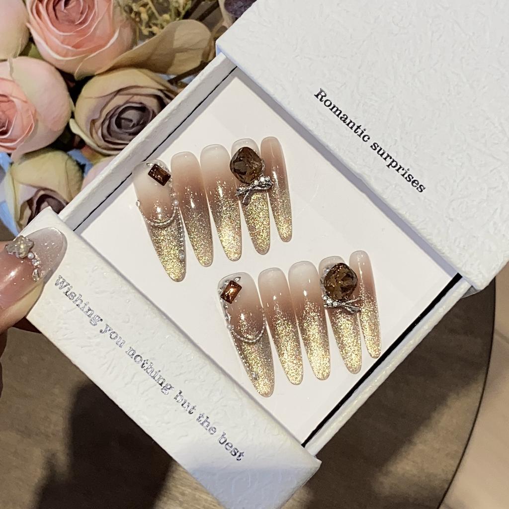 Golden Flash Gradient Alloy Chain Pearl Generous Diamond Solomon's Love Wear