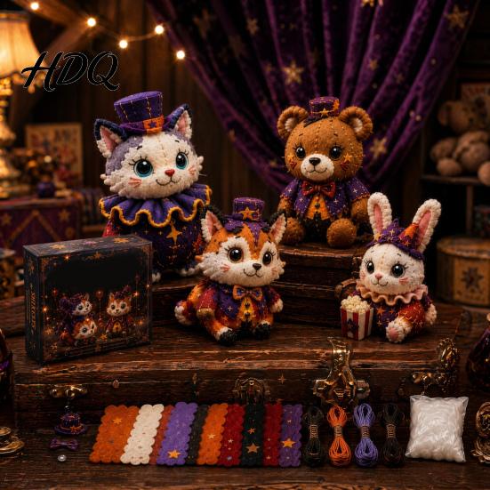 Fabric Sewing Kit Halloween Friends Patchwork Kit Animal DIY Make 4 Beginner
