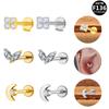 European and American F136 Titanium Alloy Zirconia Studs for Ear or Lip Piercing