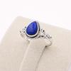 Sterling Silver Lapis Lazuli Ring, Pear Shape Gemstone Ring, Boho Statement Ring, Handmade Blue Stone Jewelry, Gift for Her