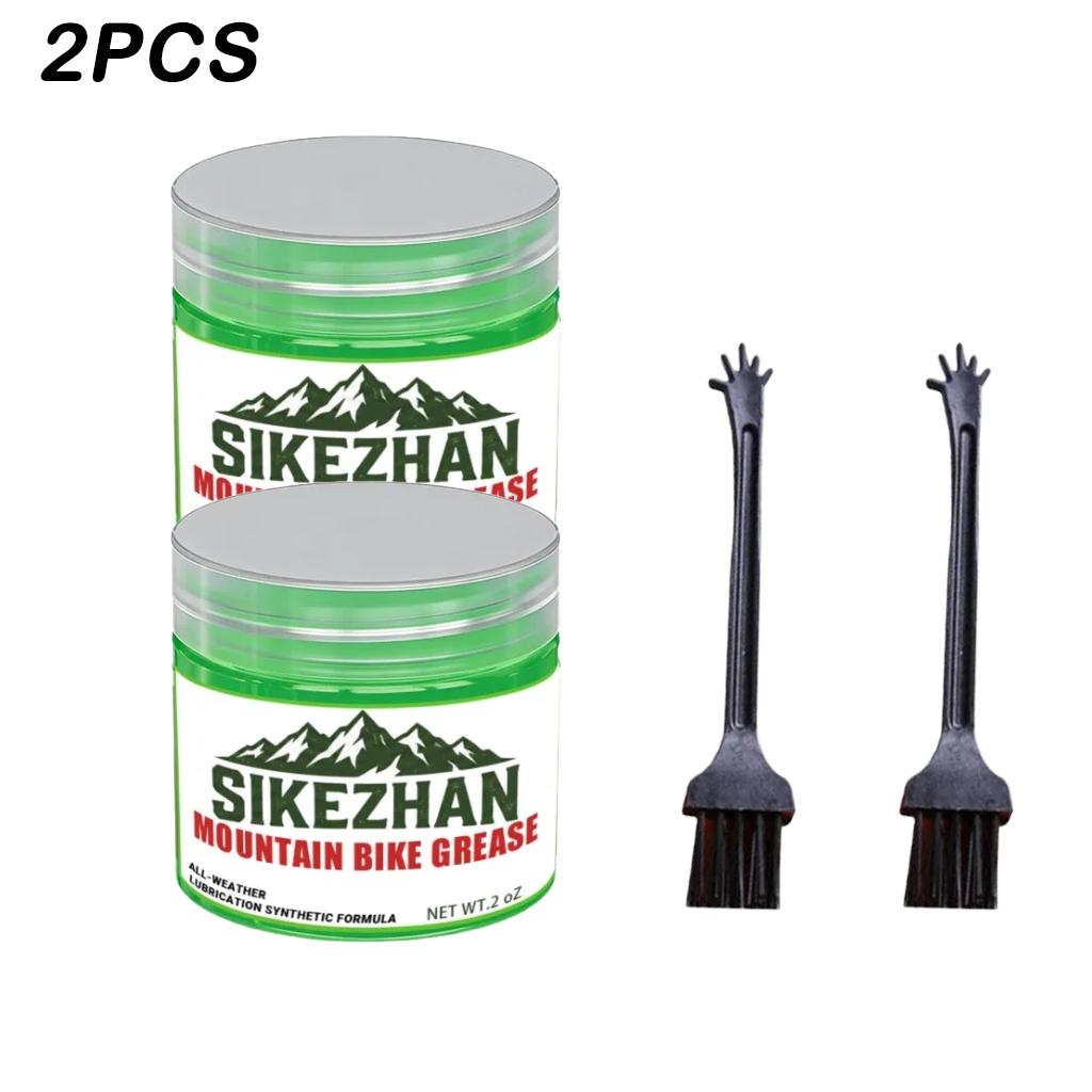 2oz Bike Grease with Brush, Waterproof Anti-Rust High Temp Synthetic Lube for MTB & Road Bike Bearings, Hubs & Headsets