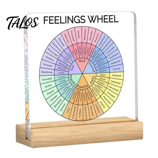 Wooden Base Table Ornament Motivational Mental Health Desktop Decoration, Acrylic Sign with Stand, Inspirational Desk Office Decor, for Therapy
