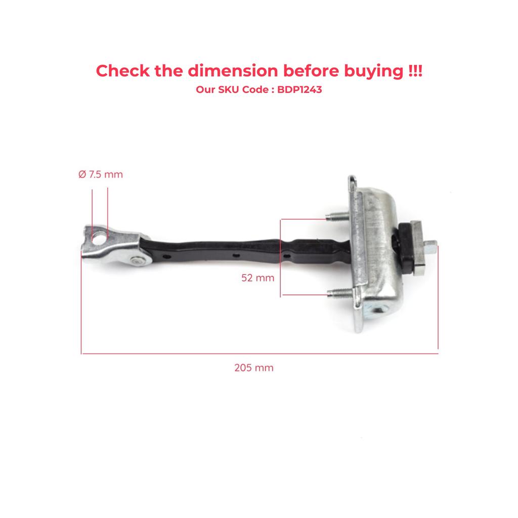BDP1243 Bak venstre eller høyre dørlås Hengsel Bremsestoppkontrollbegrenser 39045011 for Vauxhall Opel Zafira Tourer C P12 2011-2019