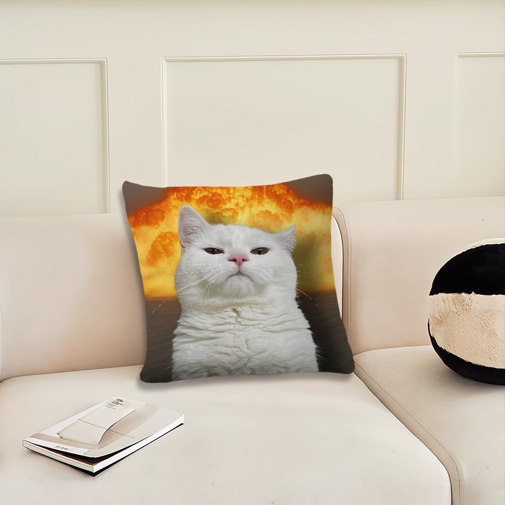 Funny Cat Volcanic Eruption Cushion Cover Pillow Cover Decoration Room Home Sofa Living Office Car Nordic Simplicity