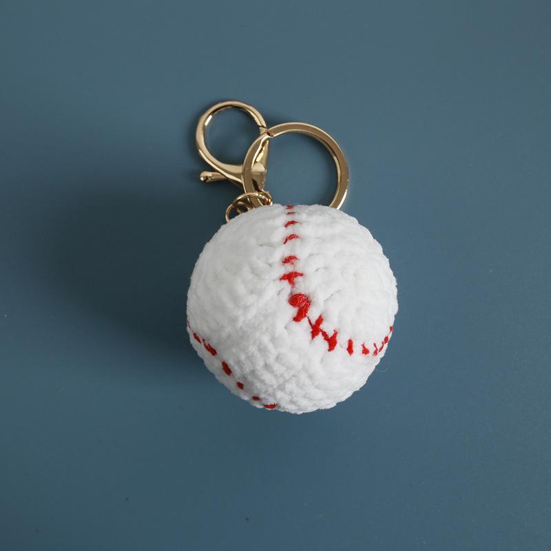 2026 Crochet Ball Key Chain Boy Friends Gift Creative Woven Tennis Football Pendant Cute Knitted Ball Key Ring