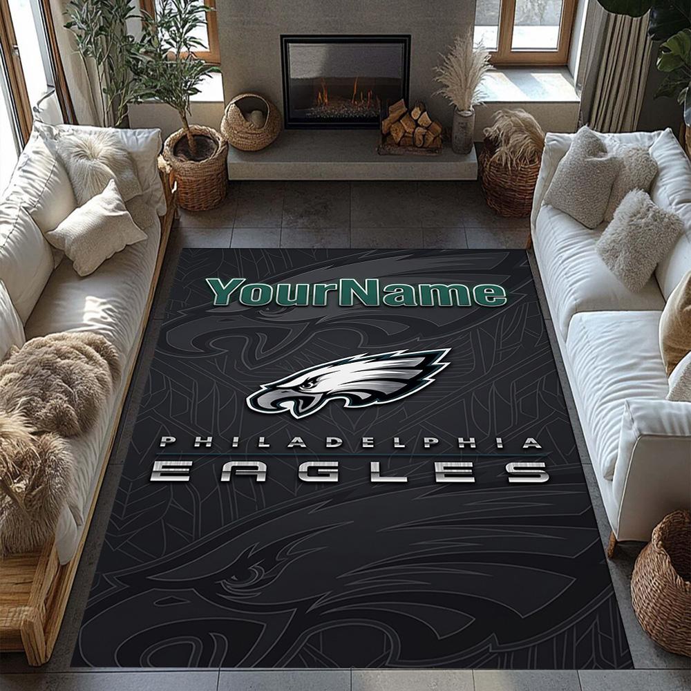Philadelphia Eagles Customized Name Carpet Design For Game Room Dormitory Dining Room Balcony Antislip Rug Anime Office Decor