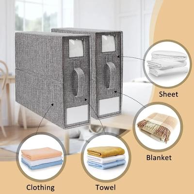 Sheet Cube Bed Sheet Set Organizer Foldable Storage Box,Linen Closet Organizer for Bedding Sheets Covers,Blankets&Pillow Cases