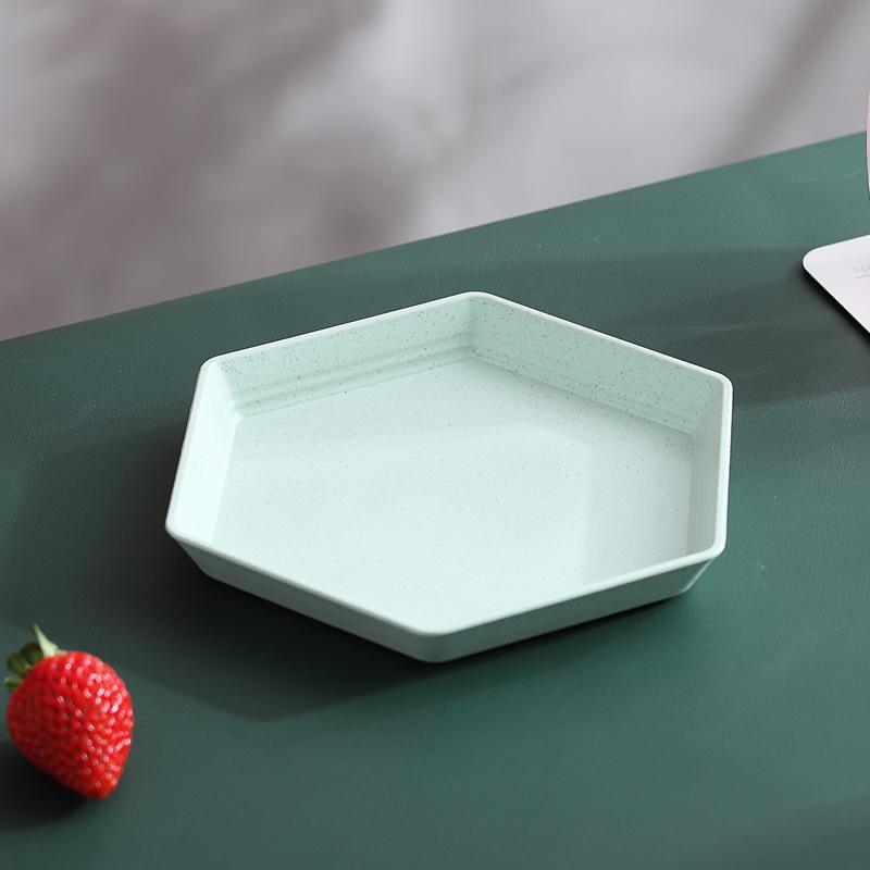 Elegant Gold-Edged Plastic Fruit Plate - Stylish Square Bone Dish for High-End Living Room Decor