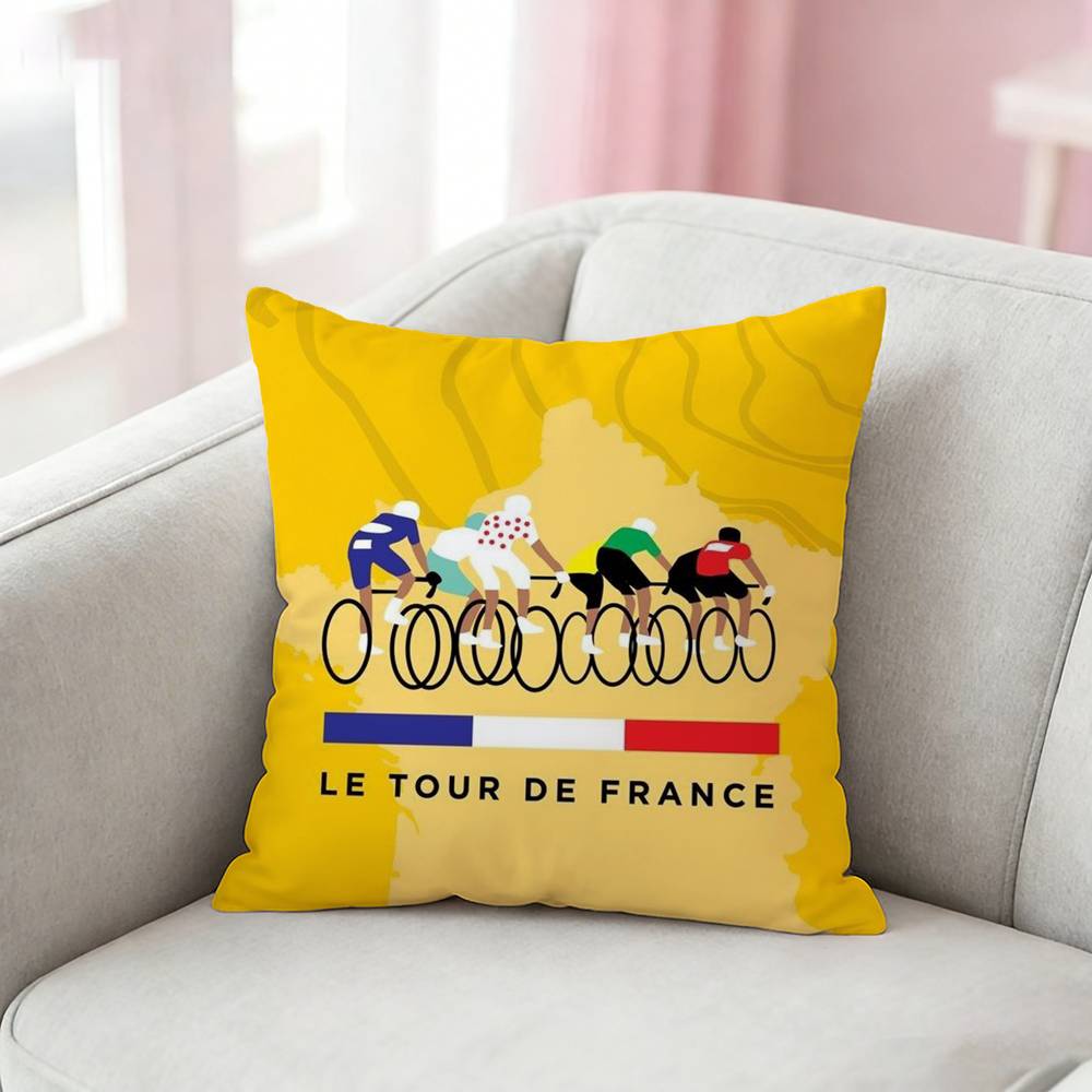 T-Tour De France Bike Pillow Case Cushion Cover Throw Pillow Case For Car Sofa