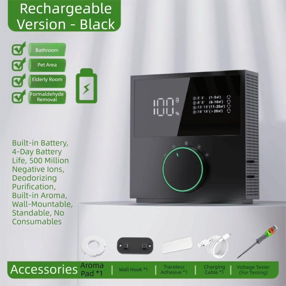 Mini Odor Eliminator USB Rechargeable Negative Ion Generator Smart Air Freshener Bedroom