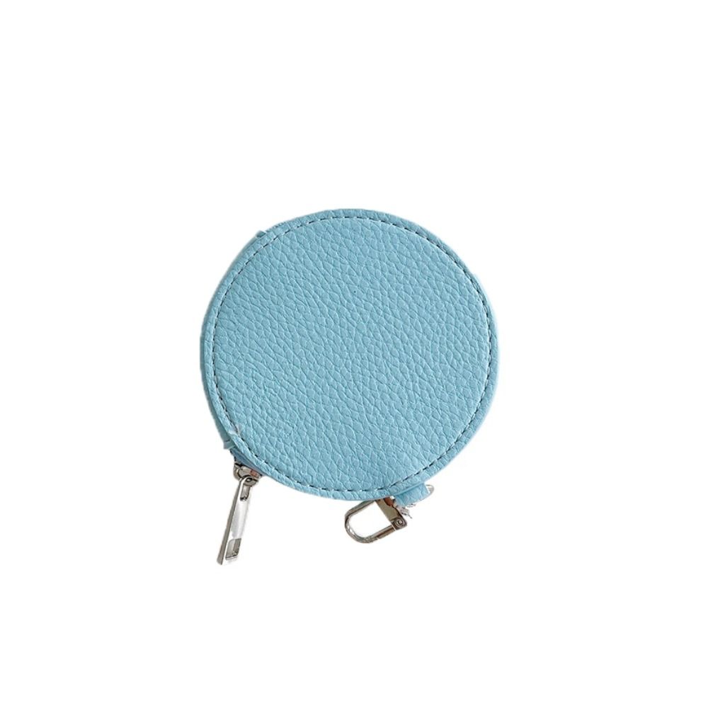 

Star Round Wallet Zipper Small Storage Bag Portable PU Leather Coin Purse Bag Pendant Decor небесно-голубой