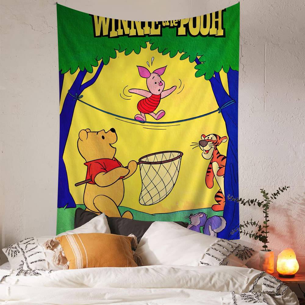 Winnie Cute the Anime Pooh DIY Wall Tapestry Hanging Tarot Hippie Wall Rugs Dorm Home Decor