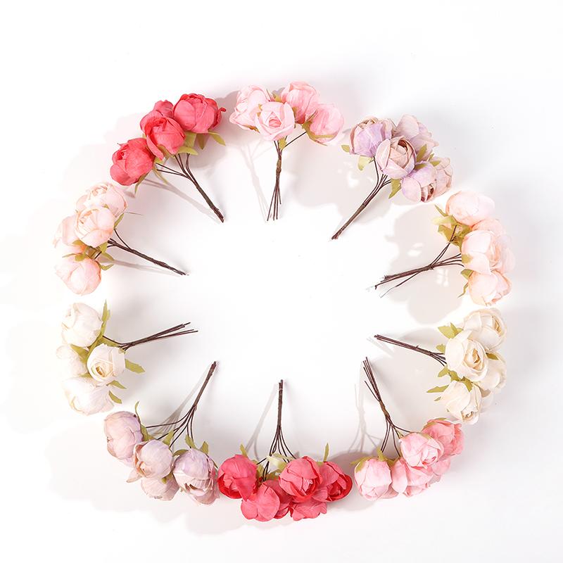 1/3/5Pcs Rose Artificial Flowers 11cm Silk Fake Flowers Bouquet for Wedding Home Decoration DIY Christmas Wreath Gifts Accessory