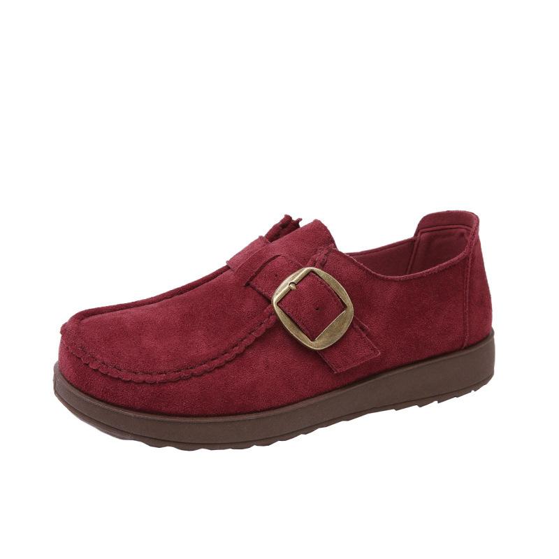 Platform loafers women's 2025 new retro British style small leather shoes one pedal lazy single shoes versatile small leather shoes