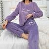 Women Pajamas Sets Autumn Winter Long Sleeves Long Pants Casual Sleepwears Soft Pijamas Comfy Pyjamas