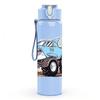 1PC Blue Monster Truck Offroad Print 750ml Color Plastic Sports Water Bottle Leakproof Flip Straw Lid Suitable for Sports Office Home Use