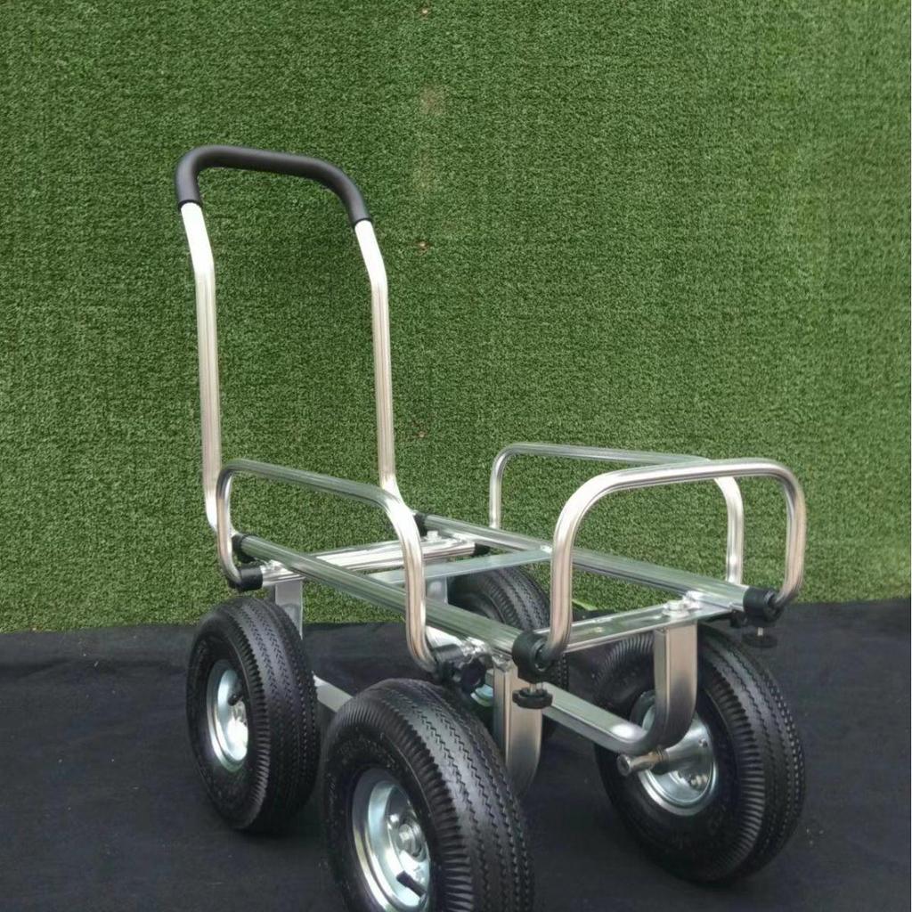 Aluminum Silent Flatbed Hand Truck with Guardrail