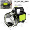 Portable Hand Lamp Rechargeable LED Strong Searchlight Flashlight 2 Lighting Modes Emergency Hiking Camping Energe Saving Torch