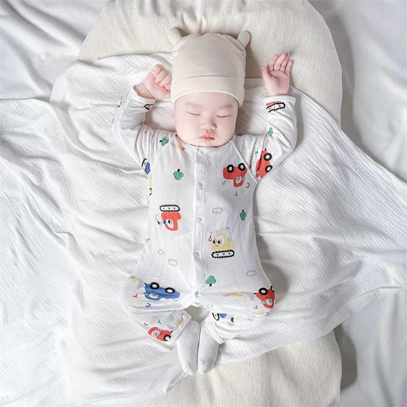 Summer Newborn Bamboo Jumpsuit - Thin, Long Sleeve Pajamas Romper