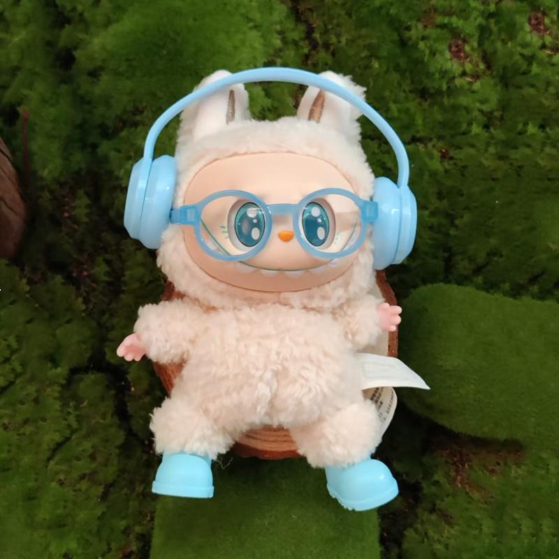 For Labubu Headphones, Shoes and Glasses Set 17cm V2 V3 Plush Doll DIY Decoration Accessories Cute Children's Birthday Gift Toys