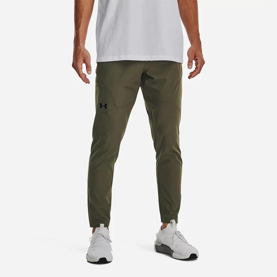 Under Armour Unstoppable Logo Print Lace-Up Mid-Rise Straight-Leg Knit Sports Pants Men Pants Green 1352028-390