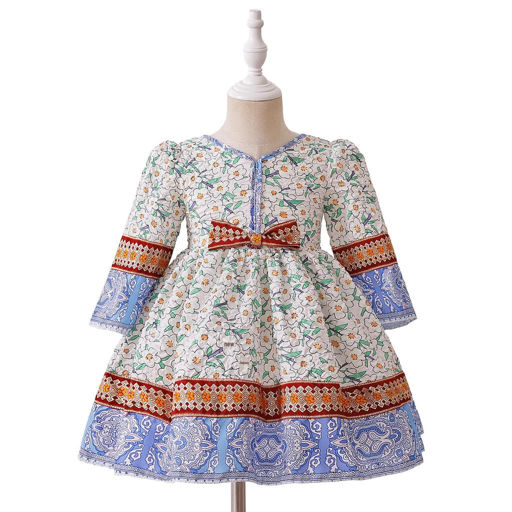 2025 Girls' Evening Mesh Princess Dress with Embroidery and Pleated Puffy Skirt for Flower Girls and Holidays