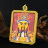 Zodiac Cinnabar Thangka Pendant - Eight Guardian Deities Amulet Box (Samantabhadra & Manjushri)
