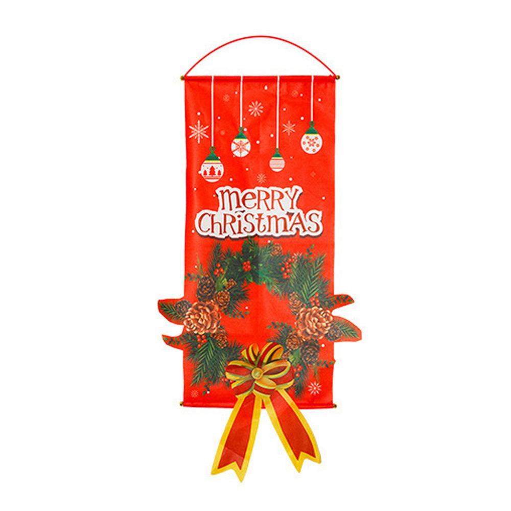 Santa Claus Xmas Door Banner Snowman Decoration Hanging Cloth Creative Christmas Hanging Flag  Door