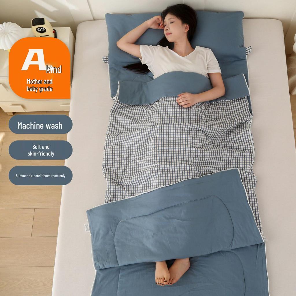 Class A Cotton Gauze Sleeping Bag: Lightweight, Portable for Adults - Ideal for Summer, Travel, Camping, Car Use