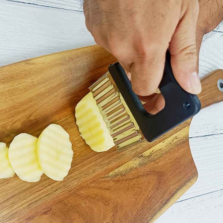 Stainless Steel Wavy Potato Cutter & Vegetable Slicer Kitchen Tool
