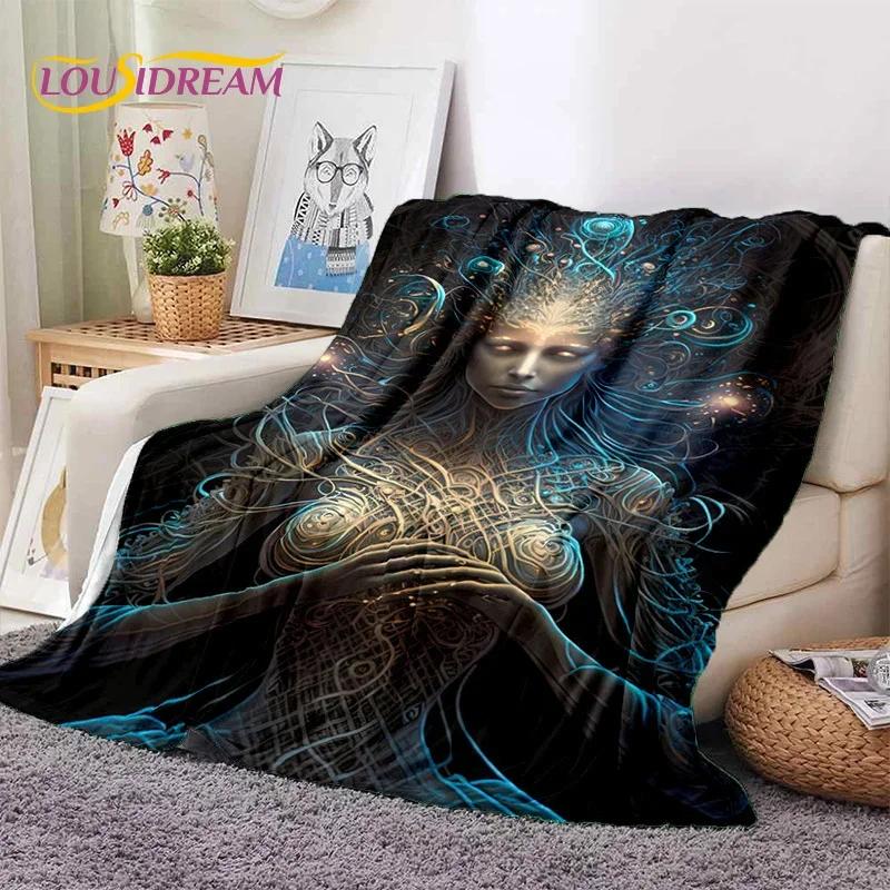 3D Jóga Meditace Duha 7 Čaker HD Měkká Flanelová Přikrývka pro Postele Ložnici Pohovku Piknik, Přehoz pro Venkovní Volný Čas Dárek