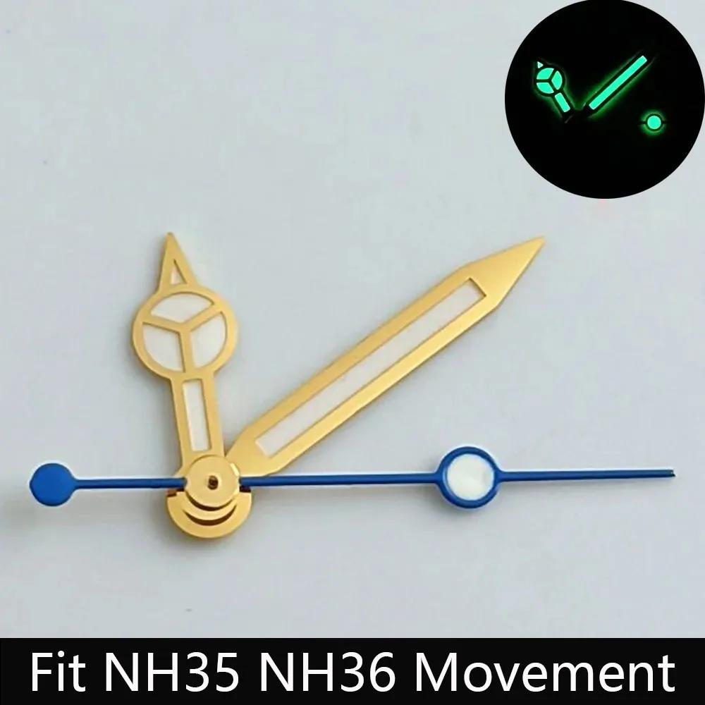 High quality watch hands blue-green/green luminous hands suitable for N H35 NH36/ETA 2836 2824/8205 8215 movements
