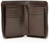 Katharine Hamnett London PRISM Bifold Wallet, Premium Japanese Cow Leather with Prism Embossing, Medium Size, L-Shaped Zipper, Dark Brown, One Size