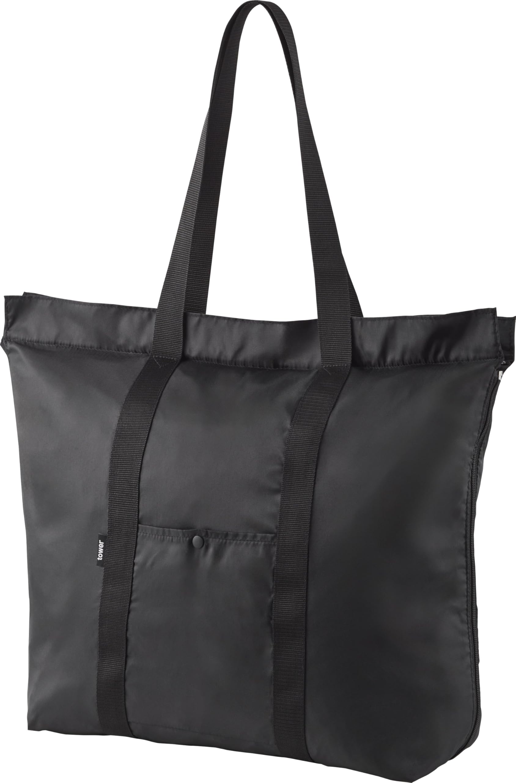 

Yamazaki Jitsugyo Washable Takeout Holder Cashier Bag Black When zipper is W55 x x not Tower Tower 3WAY Shopping Bag Eco Bag Cold Insulation Thermal чорний
