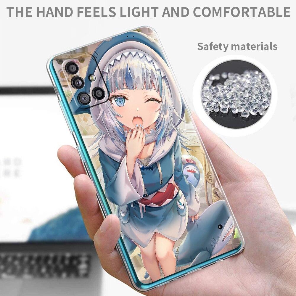 Gawr Gura Hololive Shark Anime Phone Case For Samsung Galaxy A51 A71 A21S A12 A11 A31 A41 A52 A32 5G A72 A01 A02S Clear Cover