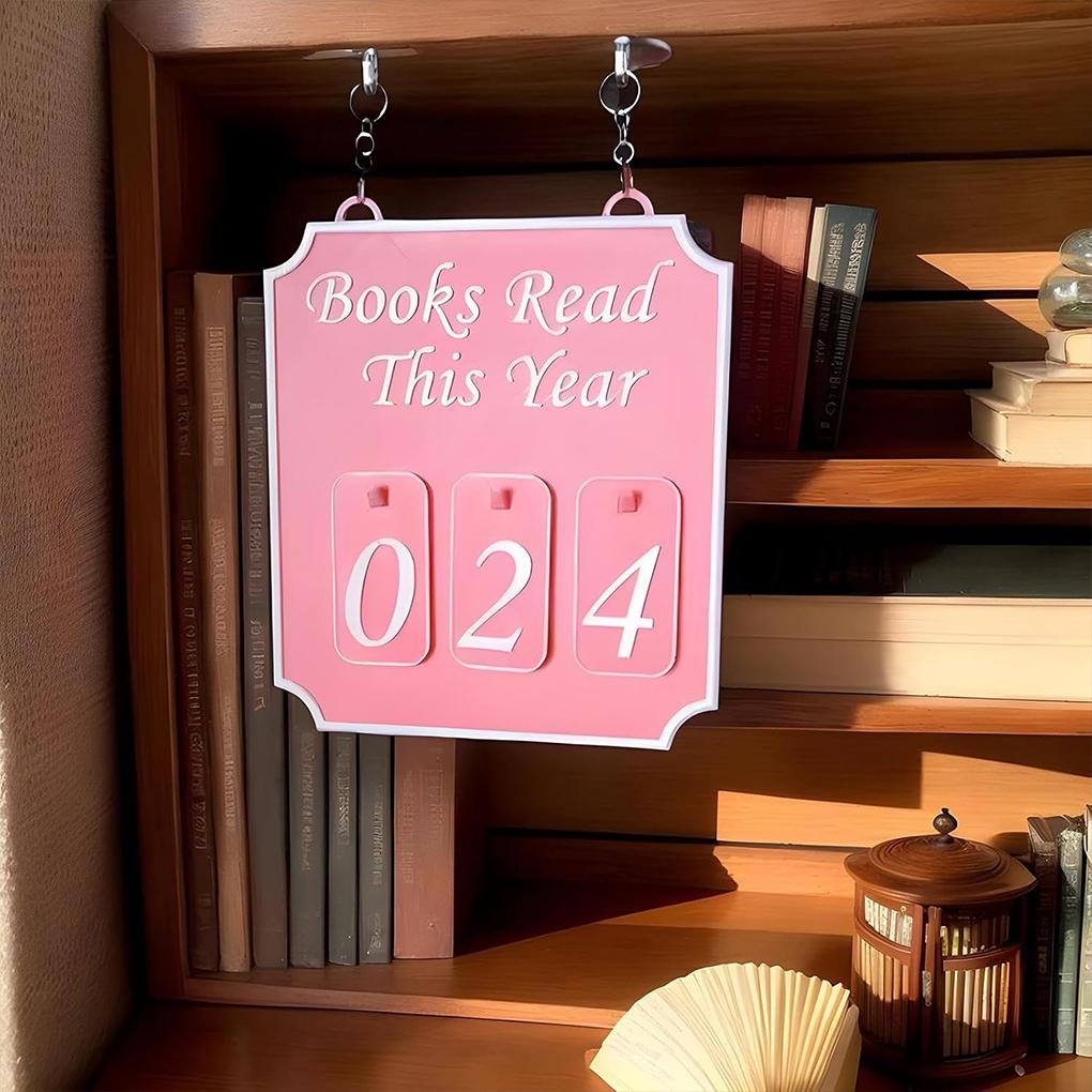 DIY Hanging Bookshelf Counter Hanging Bookshelf Counter Books Read This Year Signage Bookish Decor Reading Plan Management