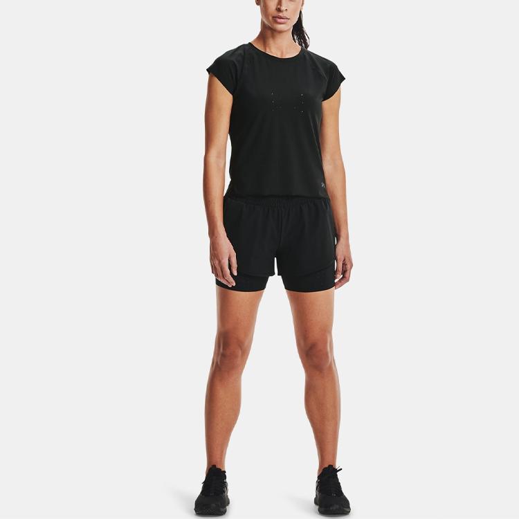 Under Armour Two-In-One Woven Training Shorts Women Shorts Black 1361154-001