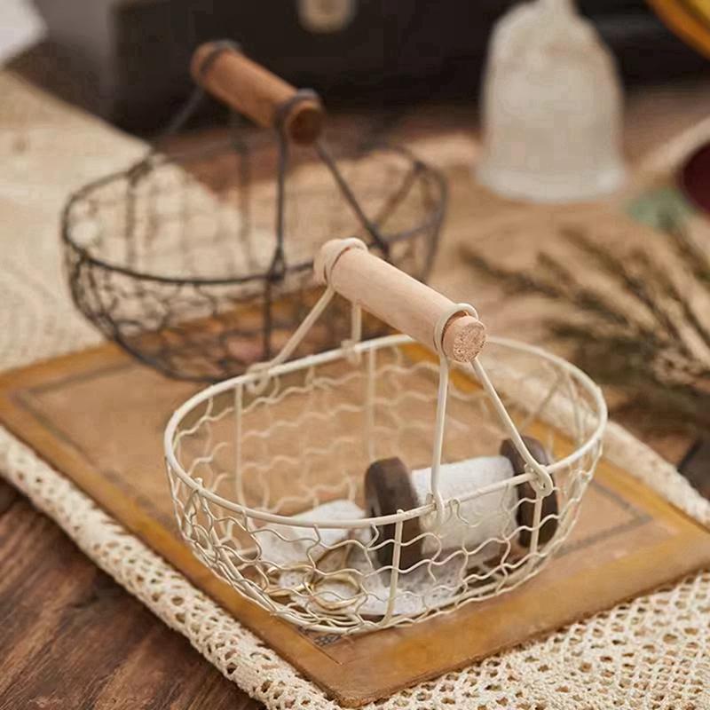 Storage Basket Iron Storing Food Photography Props Snack Fruit Plate Bread Basket for Kitchen Organizer Fruit Bread Outdoor