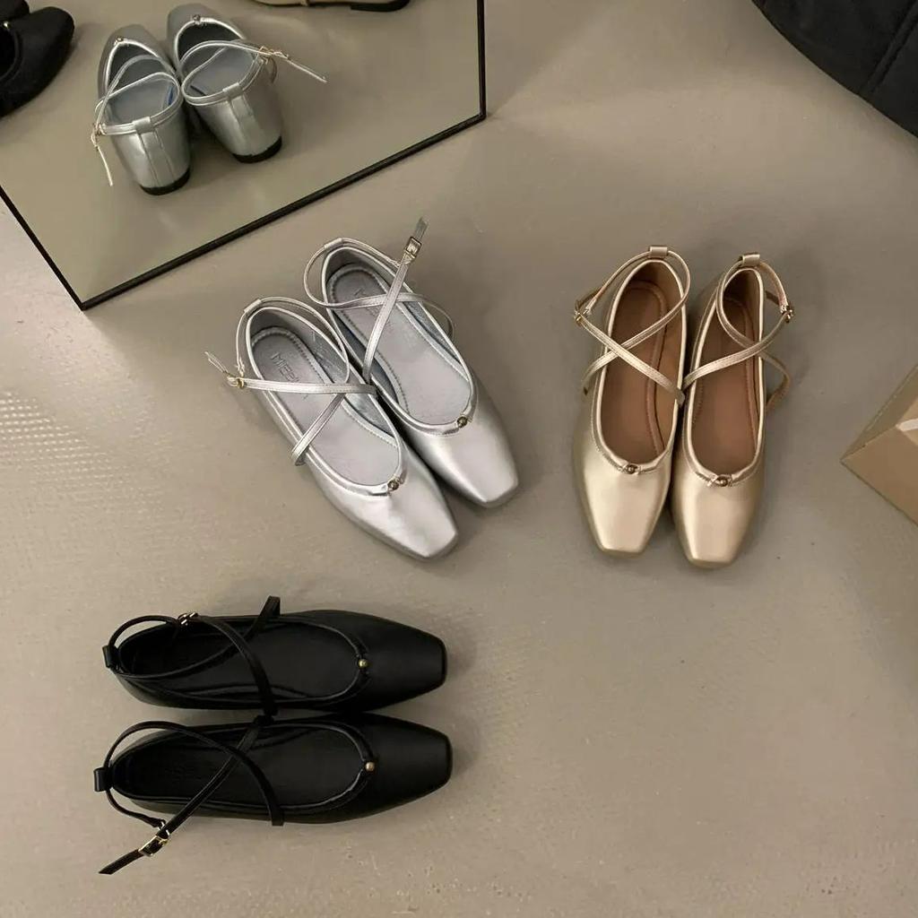 Fashion Bailamos Women Casual Flats Ballerina Shallow Round Toe Ballet Flat Shoes Comfortable Soft Boat Shoes Loafers Women Slip On Side