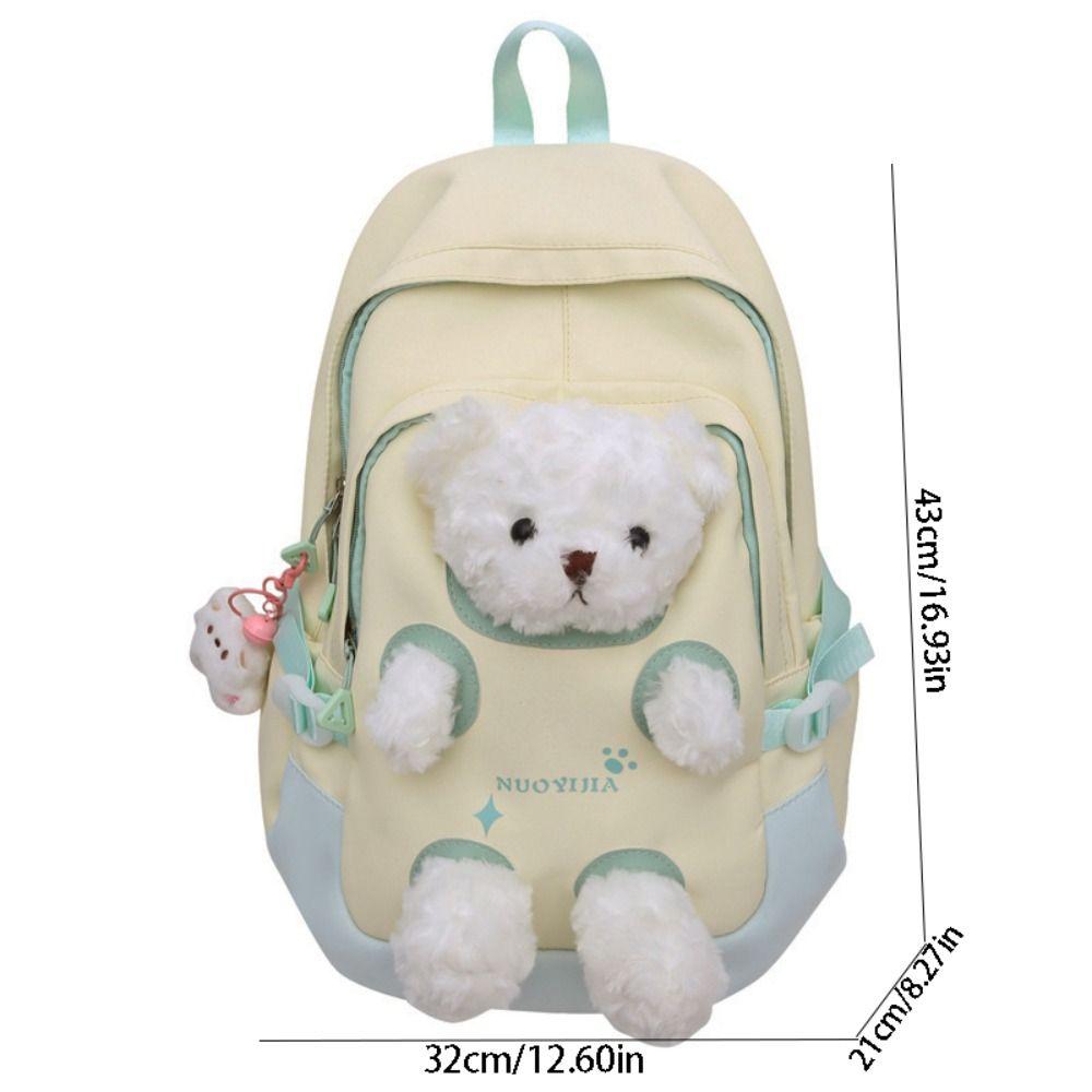 Cute Plush Bear Backpack Bear Doll Cute Schoolbag Cute Student School Bag Outdoor Use