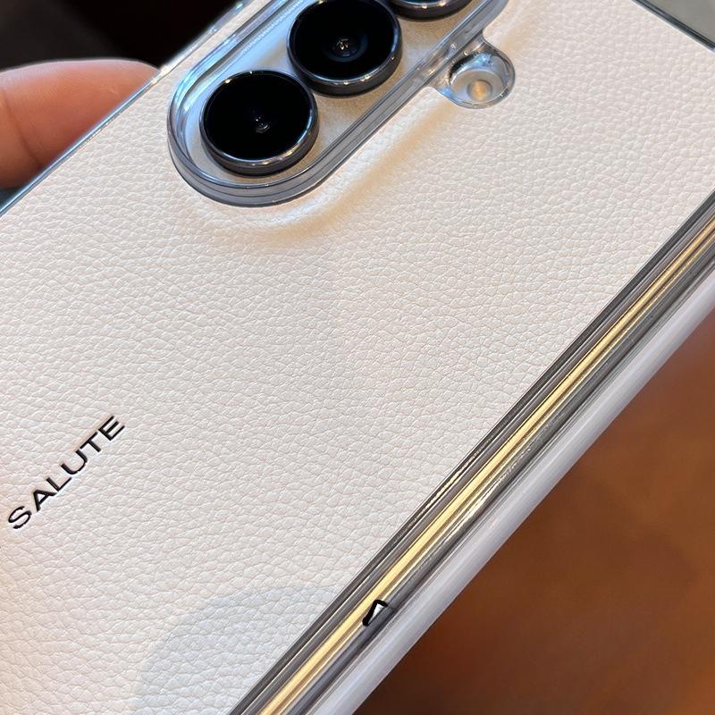 Suitable for Samsung Zfold7 Mobile Phone Case 6 Magnetic Suction Double Sided Central Shaft Anti Fall Business Advanced Extraordinary Leather Pattern