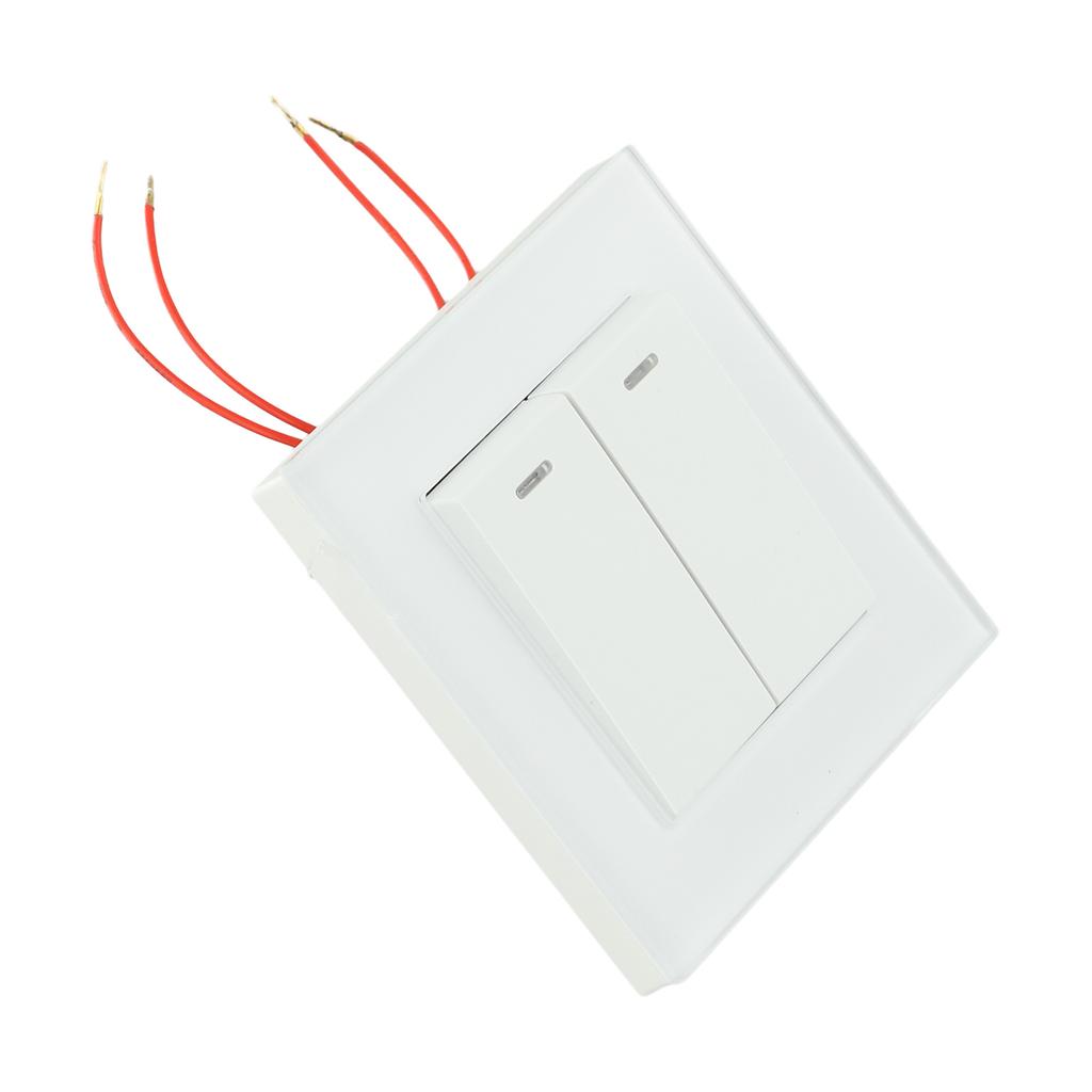 Interruptor de parede aberto Interruptor de controle duplo 82-Tipo Painel de vidro temperado Interruptor de controle duplo bidirecional de parede oculto Fonte de alimentação elétrica