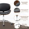 Vintage Design Office Chair Adjustable Height 360 Degree Swivel Poplar Wood Synthetic Coating 53 X 53 X 77 87 Cm