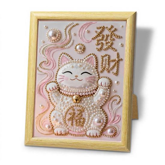 Chinese Horse Year Faux Pearl Painting Kit DIY 3D Lunar New Year Wall Art Zodiac Horse Home Craft Kit Spring Festival Gifts for Beginners Adults