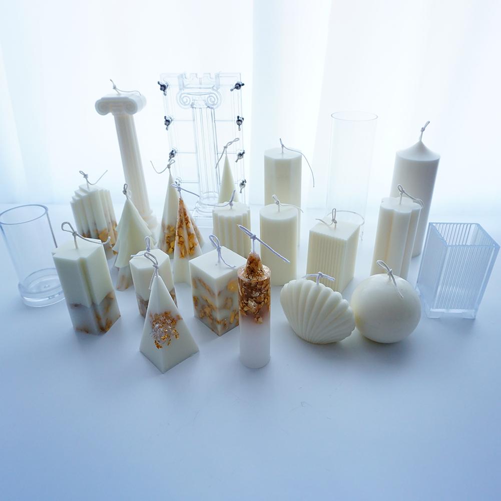 Candle Mold Soap Making Stripe Match Large Cylinder Rib Handmade Plastic Clay Tools DIY Craft Church Wedding Supplies