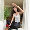 Korean wear letter embroidery texture sling vest women's summer new sweetheart wear thin top