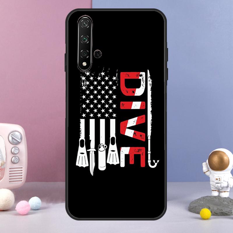 Scuba Diving Diver For Huawei Nova Y70 Y90 Y60 Y72 Y73 Y61 Y91 7i 8i 11i 12i 12s 9 10 SE P20 P30 P40 Lite Case