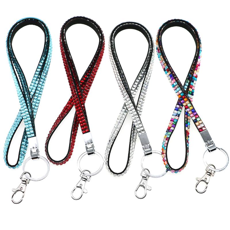 Strong Rhinestone Card Holder Lanyard with Advanced Tensile Durability for School Events and Office Staff
