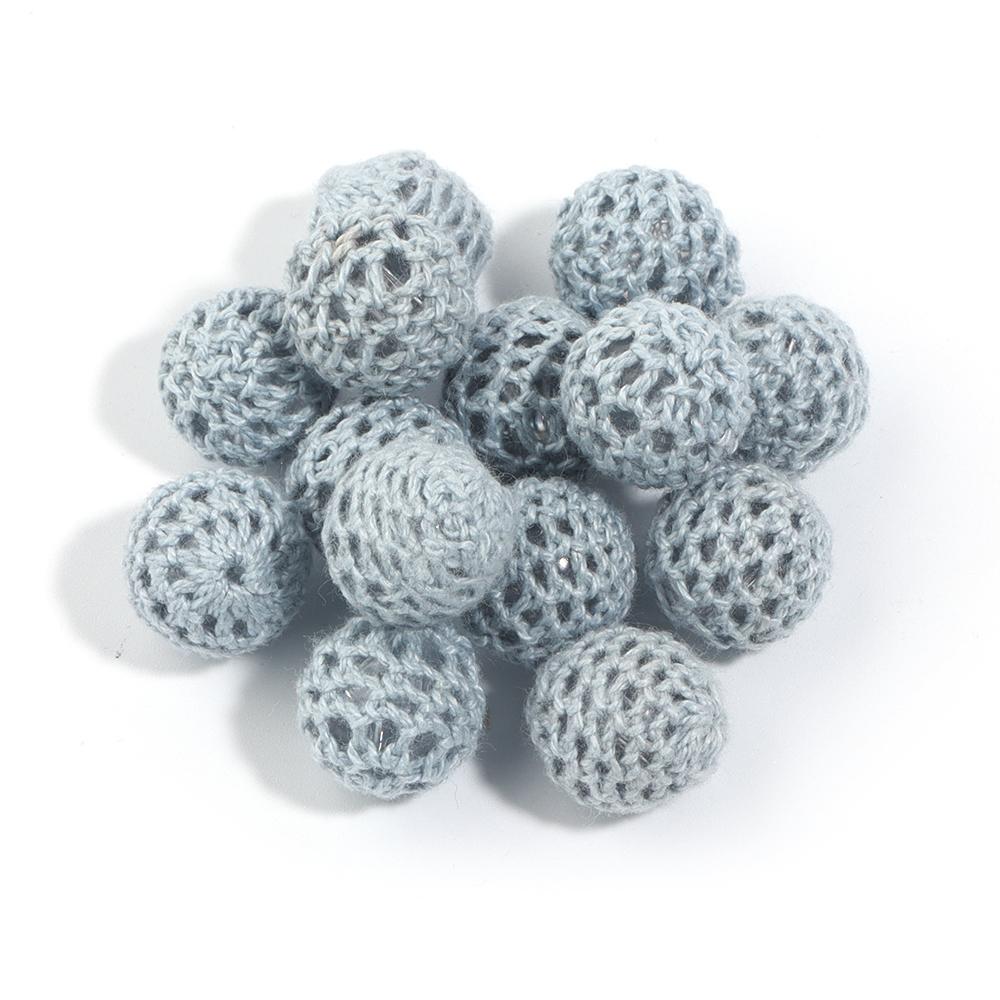 10pcs 14/20mm Acrylic Crochet Beads Colorful Round Knitting Wool Ball Beads For Jewelry Making DIY Necklace Bracelets KeyChain